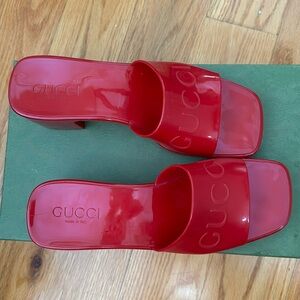 Gucci heel rubber sandals
